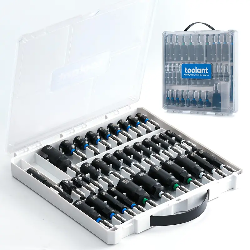 Magnetic Nut Driver Kit – 34 Deep-Well Impact Bits, Socket Adapters & Wing Nut Drivers For Heavy-Duty Repairs 1