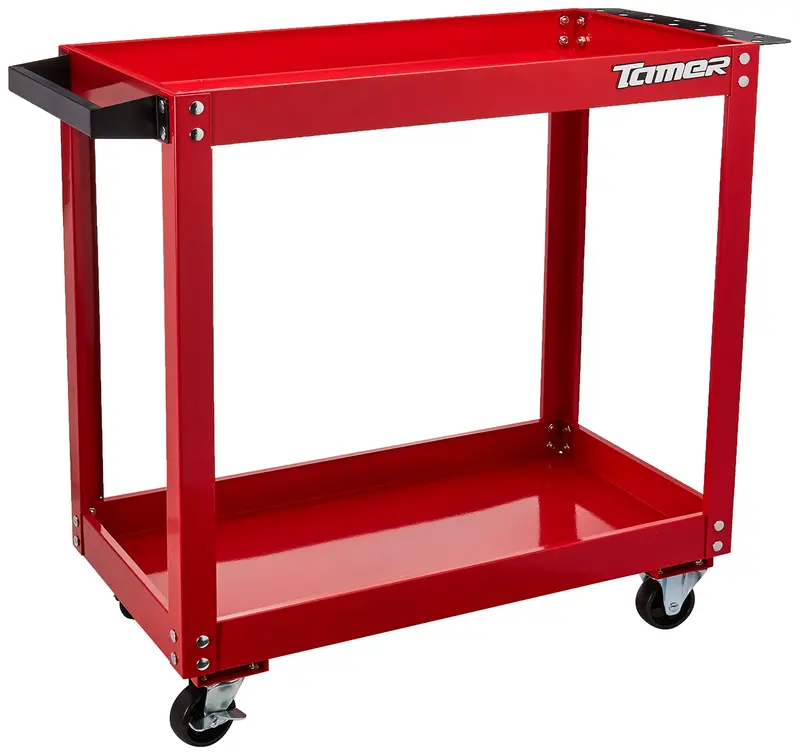 Mikels Tamer Cst-2 Two-Tray Service Cart – Compact Rolling Utility Caddy For Workshop Or Garage 1