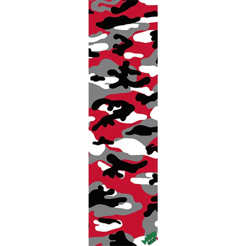 Mob Camo Red Grip Tape Sheet For Skateboards 1