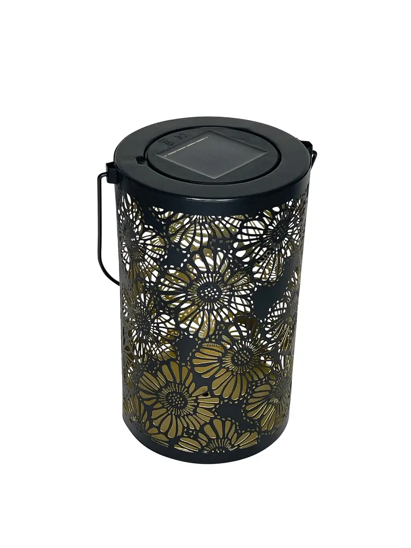 Moroccan-Style Solar-Powered Lantern – 8" Cylinder For Camps & Patios 1