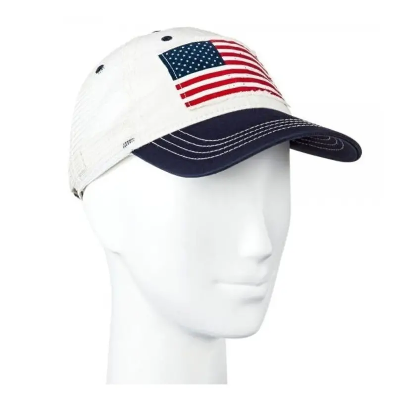 Mossimo Americana Flag Baseball Cap – Crisp White Cotton Hat For Women 1