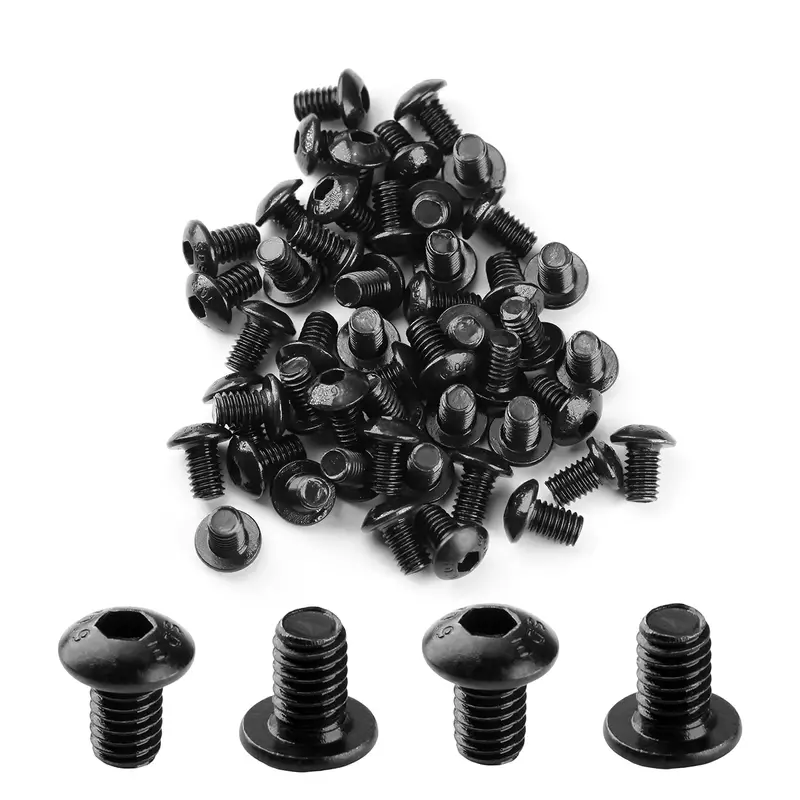 Mromax M4 × 6 Mm Grade 10.9 Alloy Steel Button Head Socket Screws – Black Oxide Finish, Fully Threaded (50 Pcs) 1