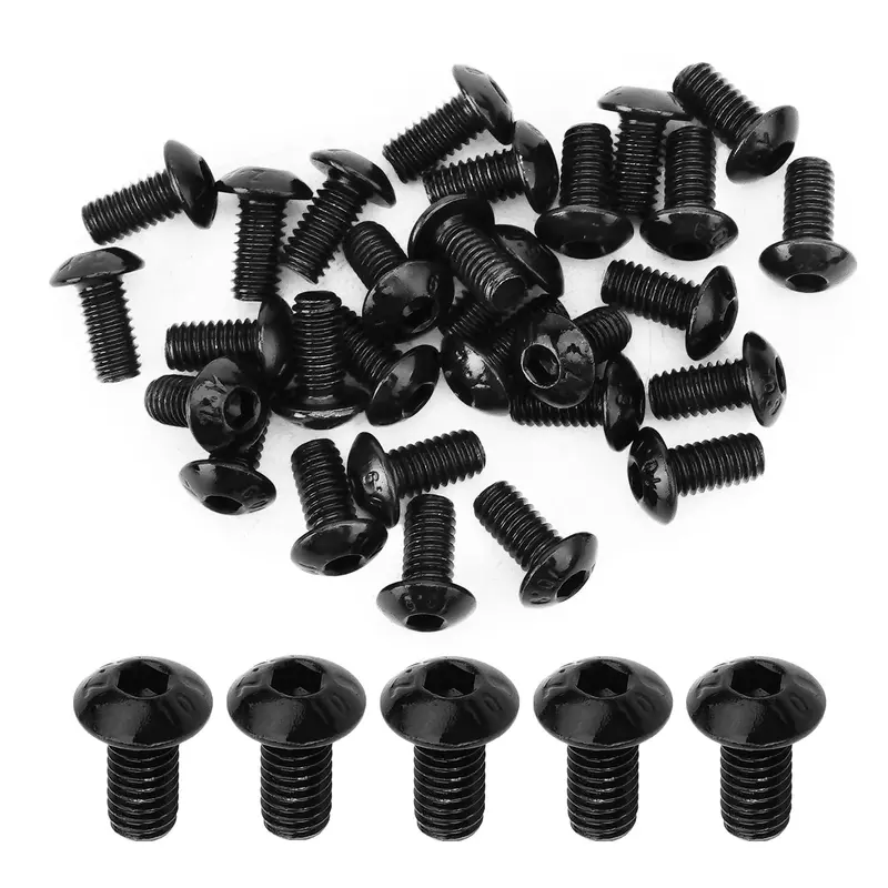 Mromax M4 × 8 Mm Grade 10.9 Alloy Steel Button Head Screws – Black Oxide, Fully Threaded, Hex Socket Drive (50 Pcs) 1
