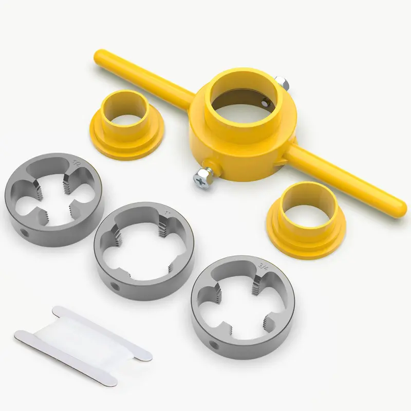 Npt Pvc Pipe Threading Tool – 3-Die Manual Plumbing Kit (1/2", 3/4", 1") 1