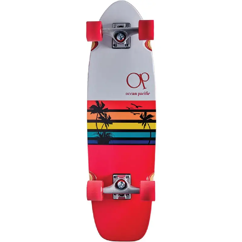 Ocean Pacific Sunset 27-Inch White And Red Cruiser Longboard 1