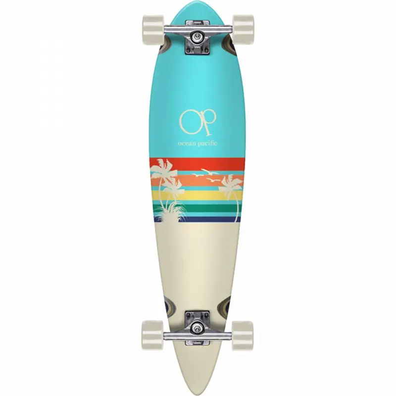 Ocean Pacific Sunset 40-Inch Pintail Longboard – Teal & Off-White 1