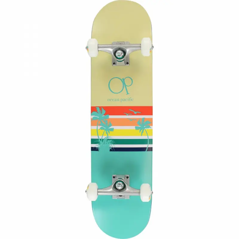 Ocean Pacific Sunset Vintage Teal 7.5" Complete Skateboard 1