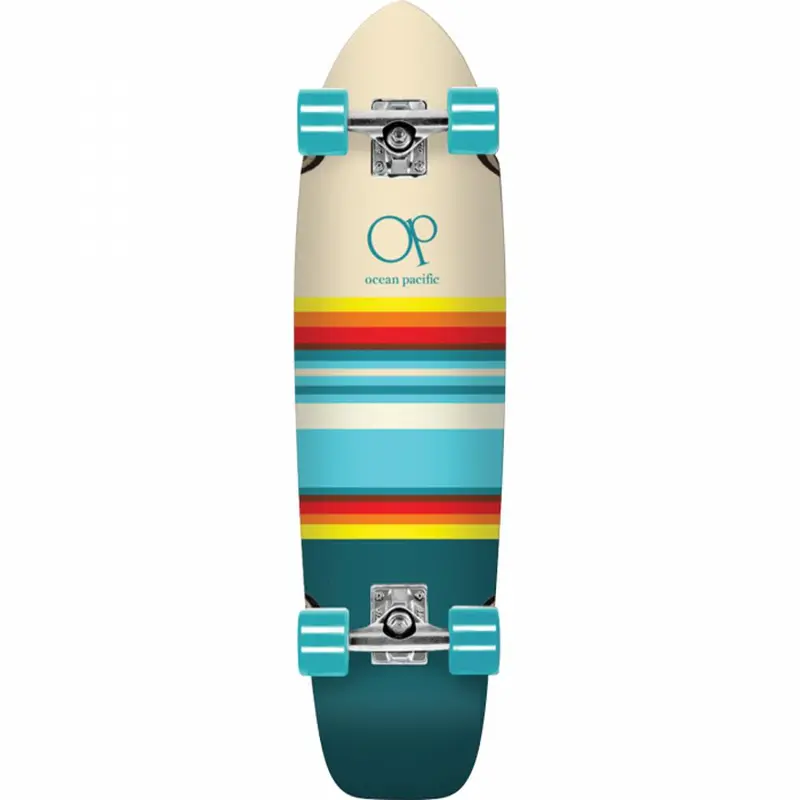Ocean Pacific Swell 31" Cruiser Longboard – Off-White & Teal 1