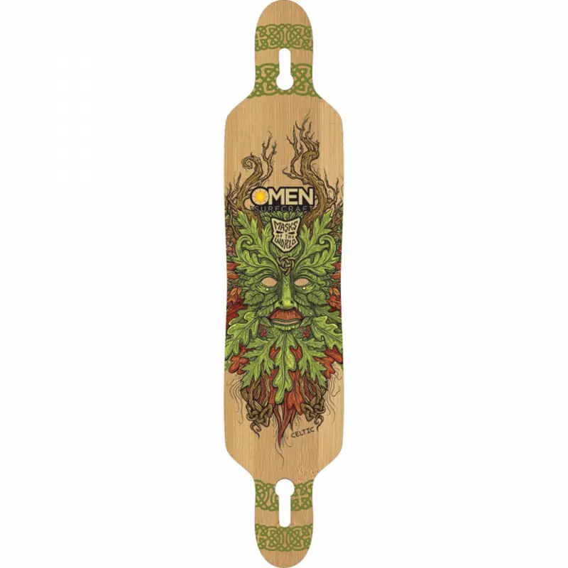 Omen Celtic Mask 41.5" Flex-Enhanced Drop-Through Longboard Deck 1