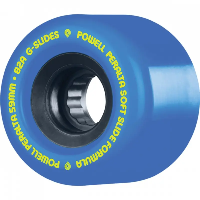 Powell Peralta G-Slides 59Mm 82A Blue-Black With Yellow Skate Wheels (Set Of 4) 1
