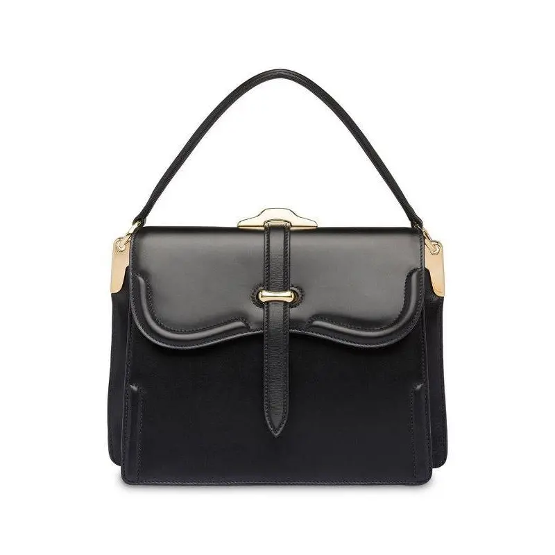 Prada Belle Small Black Leather Tote – Compact Designer Handbag 1