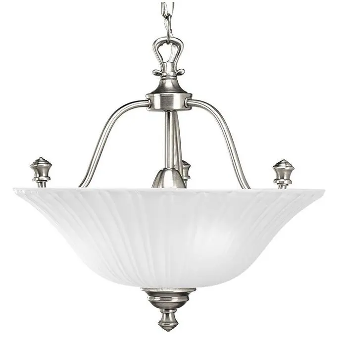 Progress Lighting Semi-Flush Mount With Etched Glass Shade – Antique Nickel Finish 1