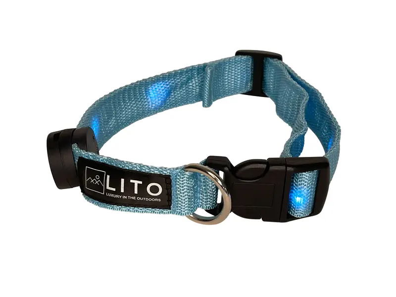 Rechargeable Blue Led Dog Collar – Calm-Glow Rechargeable Night Collar 1