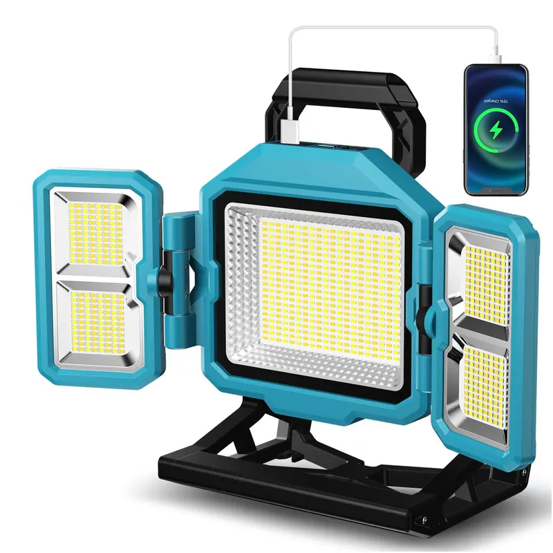 Rechargeable High-Power Led Work Light – 16,500 Mah Battery, 50,000 Lm Output, 3 Lighting Modes, Emergency Use 1