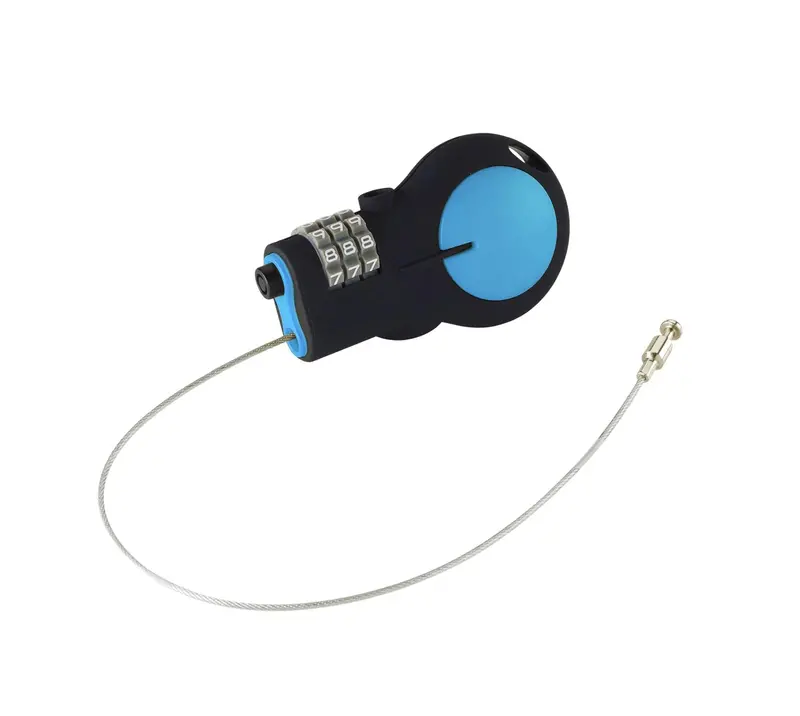 Retractable Steel Cable Lock – 30" Blue Tsa-Approved Travel Lock For Luggage, Backpacks, And Bikes With Customizable Combination 1