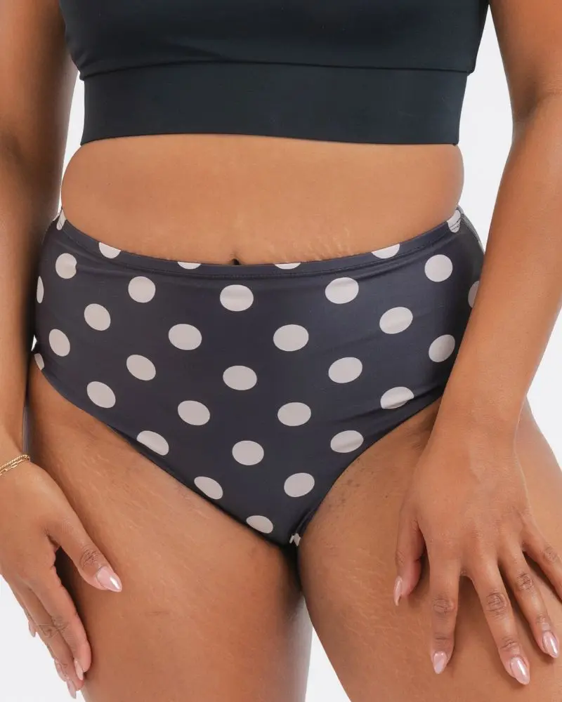 Retro Dot Mid-Rise Swim Bottoms 1