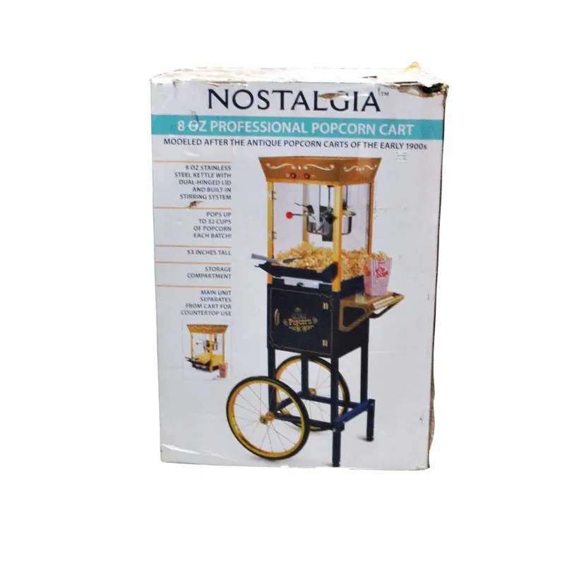 Retro-Style Commercial Popcorn Cart For Concession Stands 1