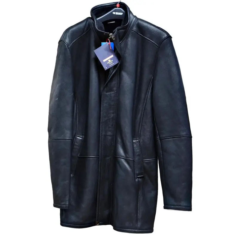 Ricardo B.H. Men’S Black Sheepskin Leather Jacket – Size Large 1