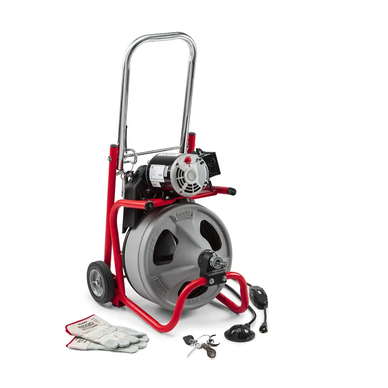 Ridgid K-400 120V Drum Auger Kit: C-32Iw 3/8" × 75 Ft Cable 1