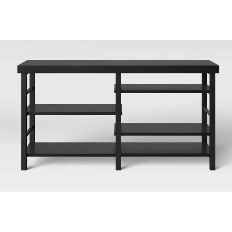 Room Essentials Tv Stand For Screens Up To 50 Inches – Black Wood-Grain Finish 1