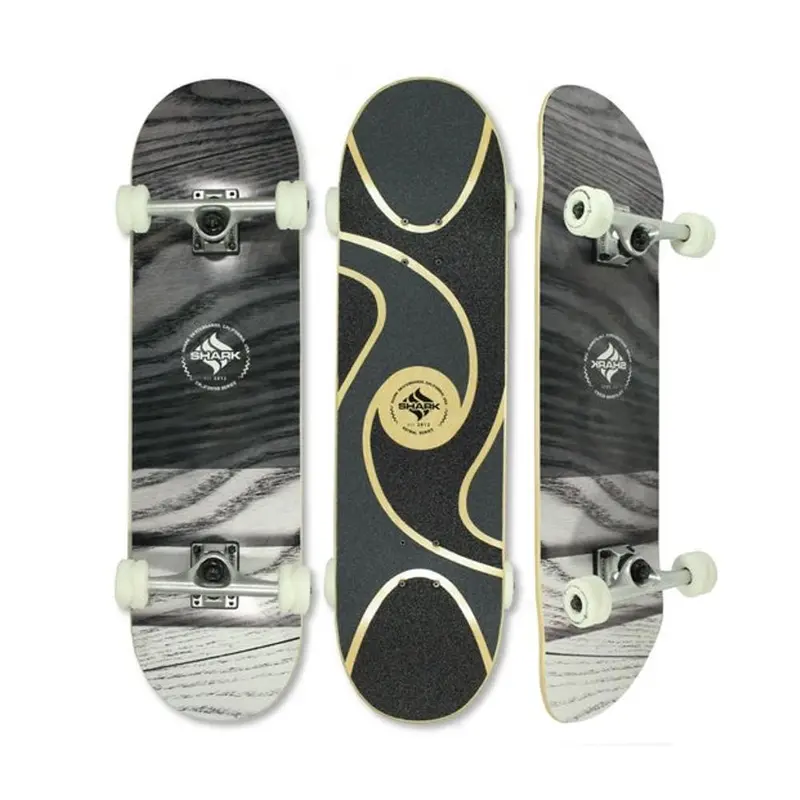 Shark Wheel Blurred Lines 8.125" Street Skateboard – Abstract Art Deck 1