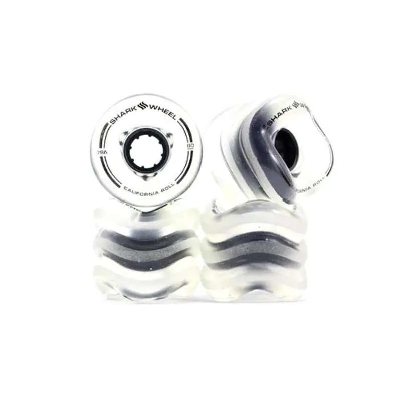 Shark Wheel California Roll 60Mm Clear Skateboard Wheels With Black Hub (4-Pack) 1