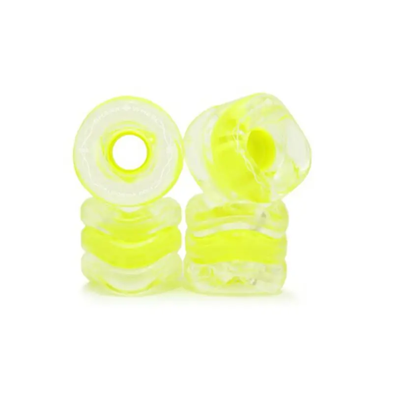 Shark Wheel California Roll 60Mm Clear Skateboard Wheels With Yellow Hub (4-Pack) 1