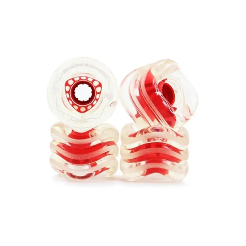 Shark Wheel Dna Clear 72Mm 78A Longboard Wheels With Red Hub (4-Pack) 1