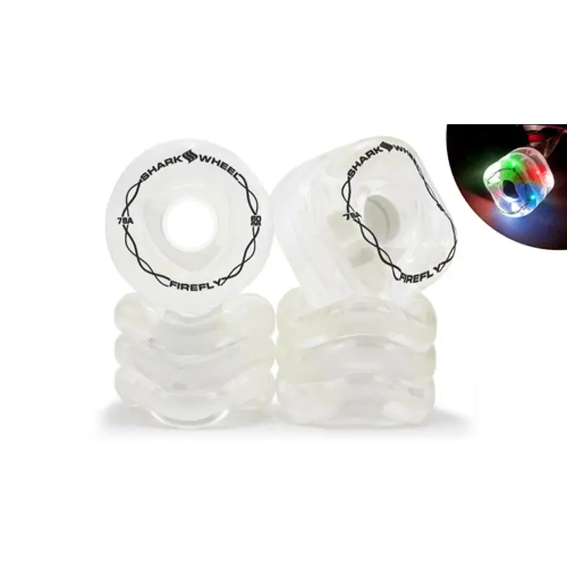 Shark Wheel Firefly 60Mm/78A Clear Skateboard Wheels With Multi-Color Leds 1