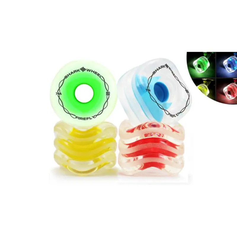 Shark Wheel Firefly 60Mm/78A Clear Skateboard Wheels With Rgb Led Lights 1