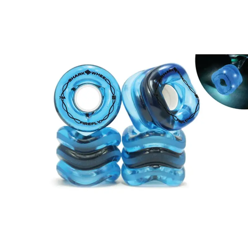 Shark Wheel Firefly 60Mm/78A Transparent Blue Skateboard Wheels With Blue Leds 1