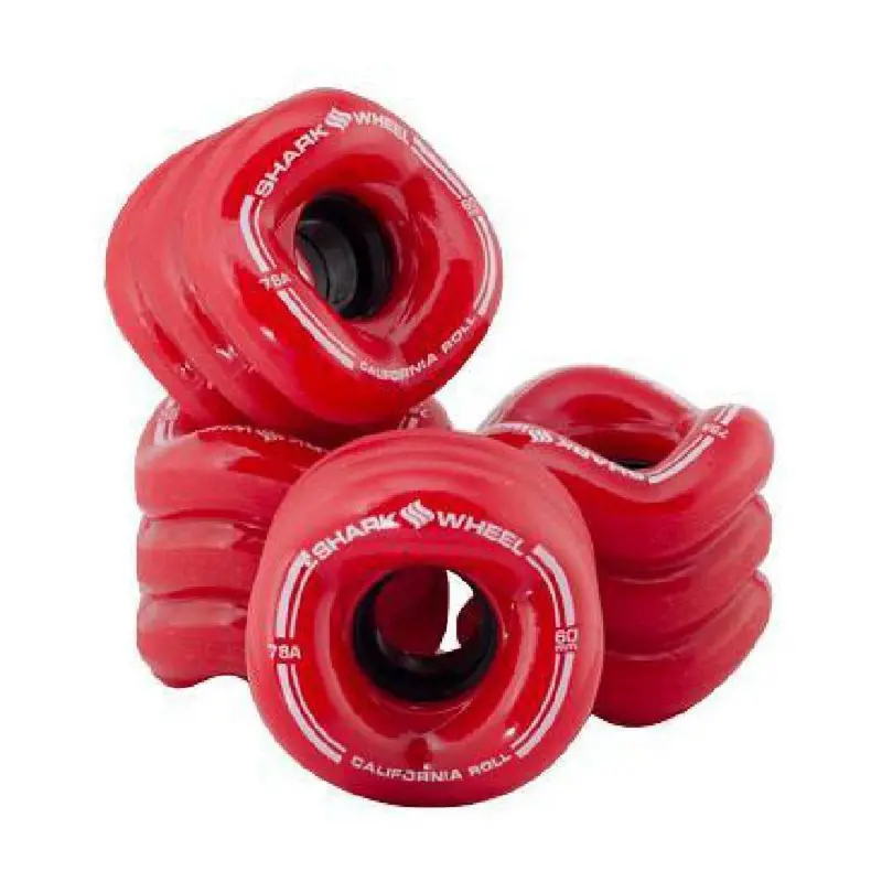 Shark Wheels Red California Roll Skateboard Wheels – 60Mm, 78A Durometer 1