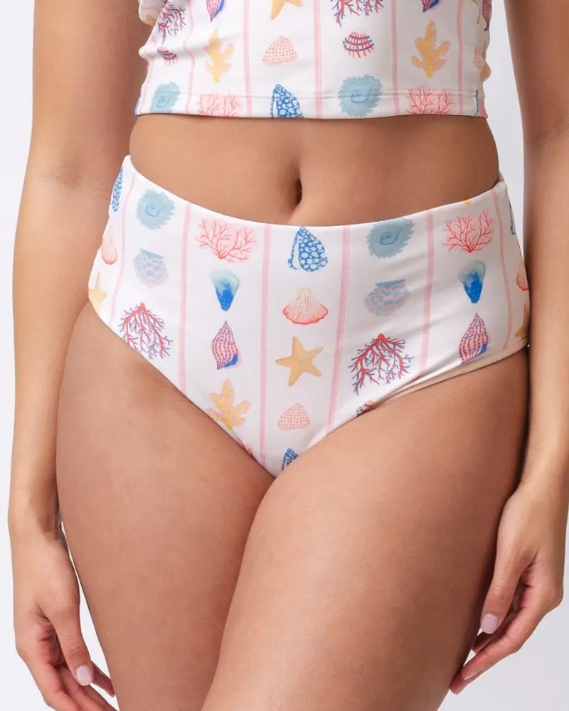 Shell Stripe High-Rise Swim Bottom 1