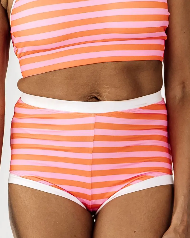 Sherbet Stripe Retro-Inspired Boy Shorts 1