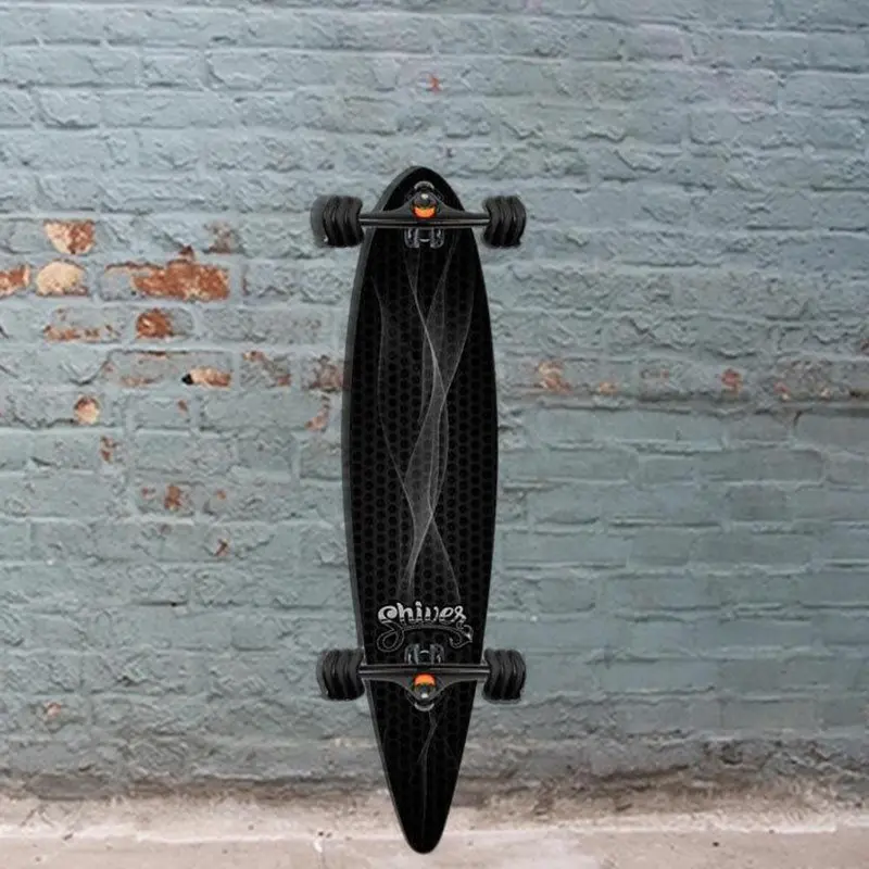 Shiver Smoke Pintail Longboard – 38", Features Shark Wheels 1