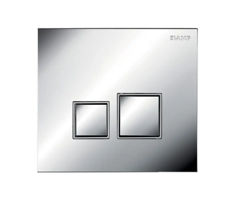 Siamp Square Ingenio Actuation Plate | Polished Chrome Frame + Polished Chrome Inserts | 31 2072 60 1