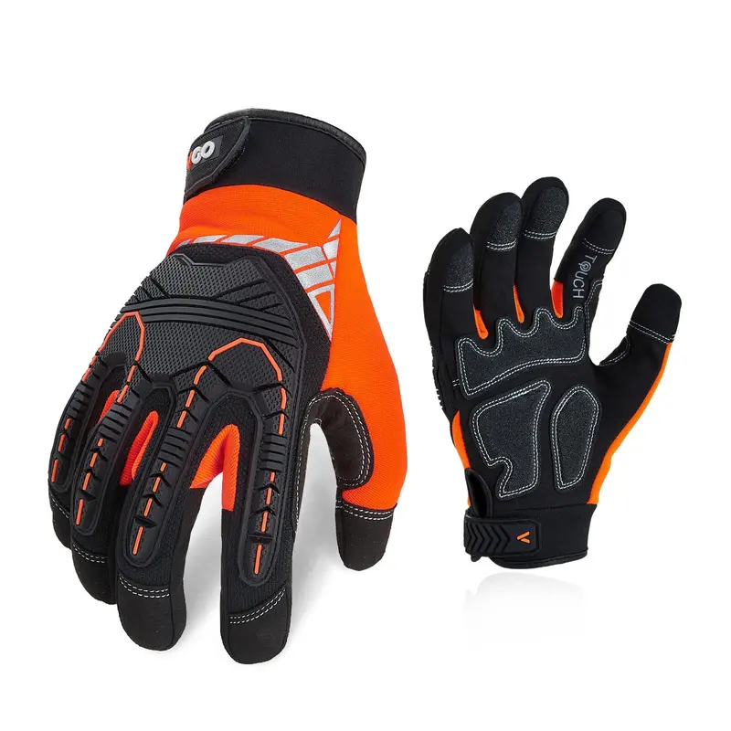 Sl8849Ip Impact-Resistant Safety Gloves – High-Visibility Orange, Medium, Mechanical & Vibration-Dampening Design 1