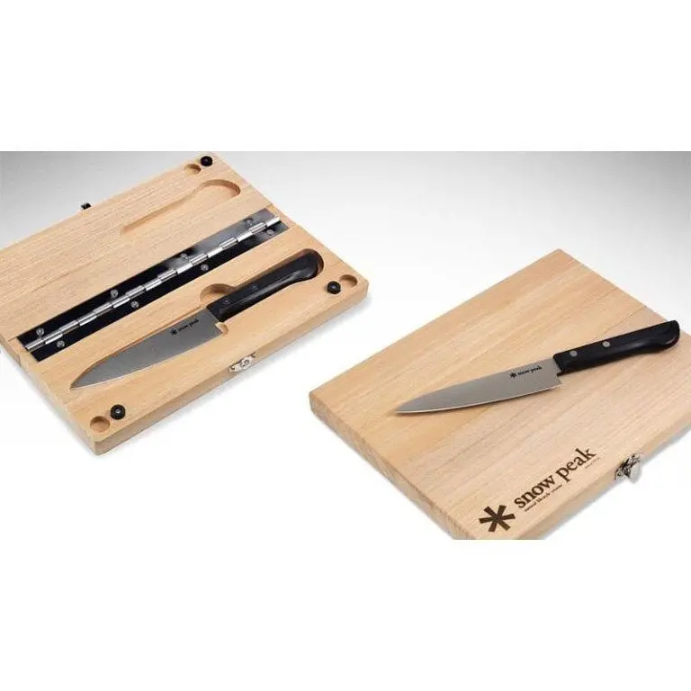 Snow Peak Cutting Board M (Cs-207) – Modular Camp Kitchen Board With Knife Set 1