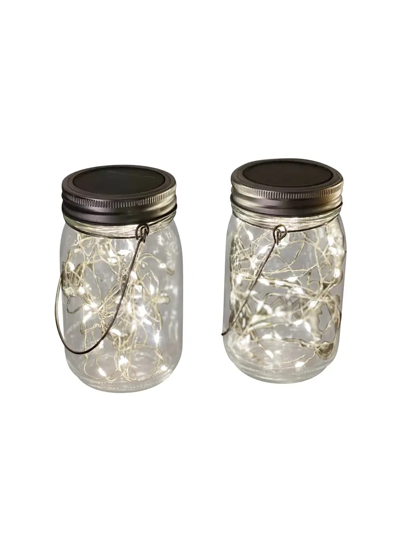 Solar-Powered Mason Jar Fairy Lights – Rustic Outdoor String Lights 1