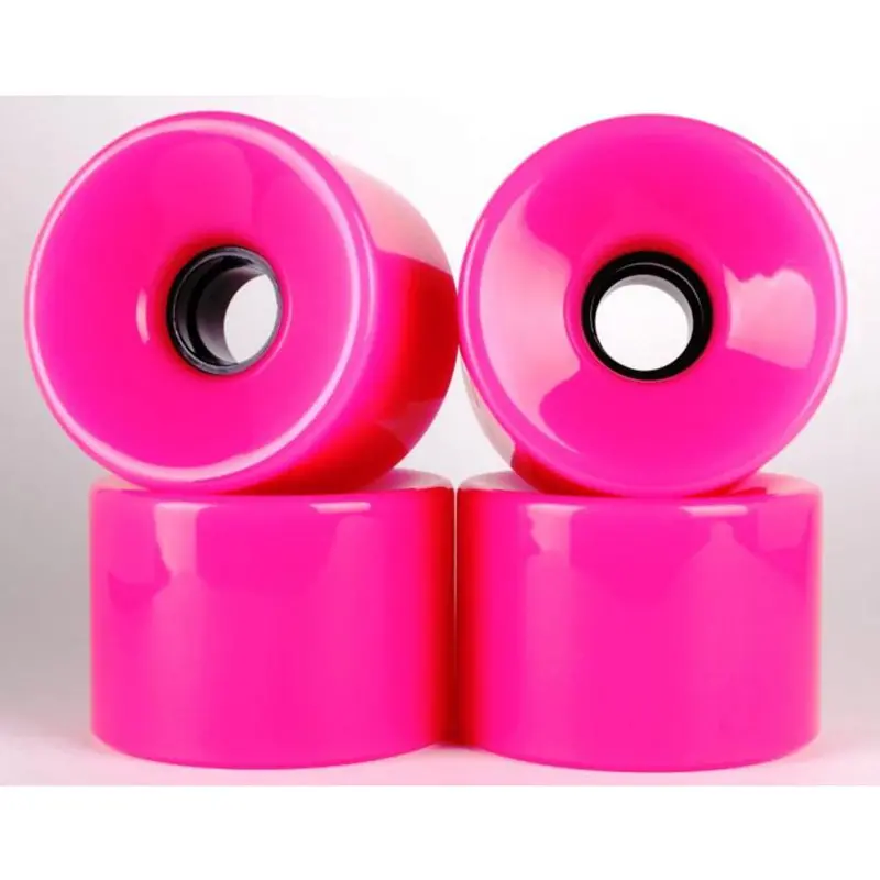 Solid Pink 76Mm 78A Cruiser Longboard Wheels 1