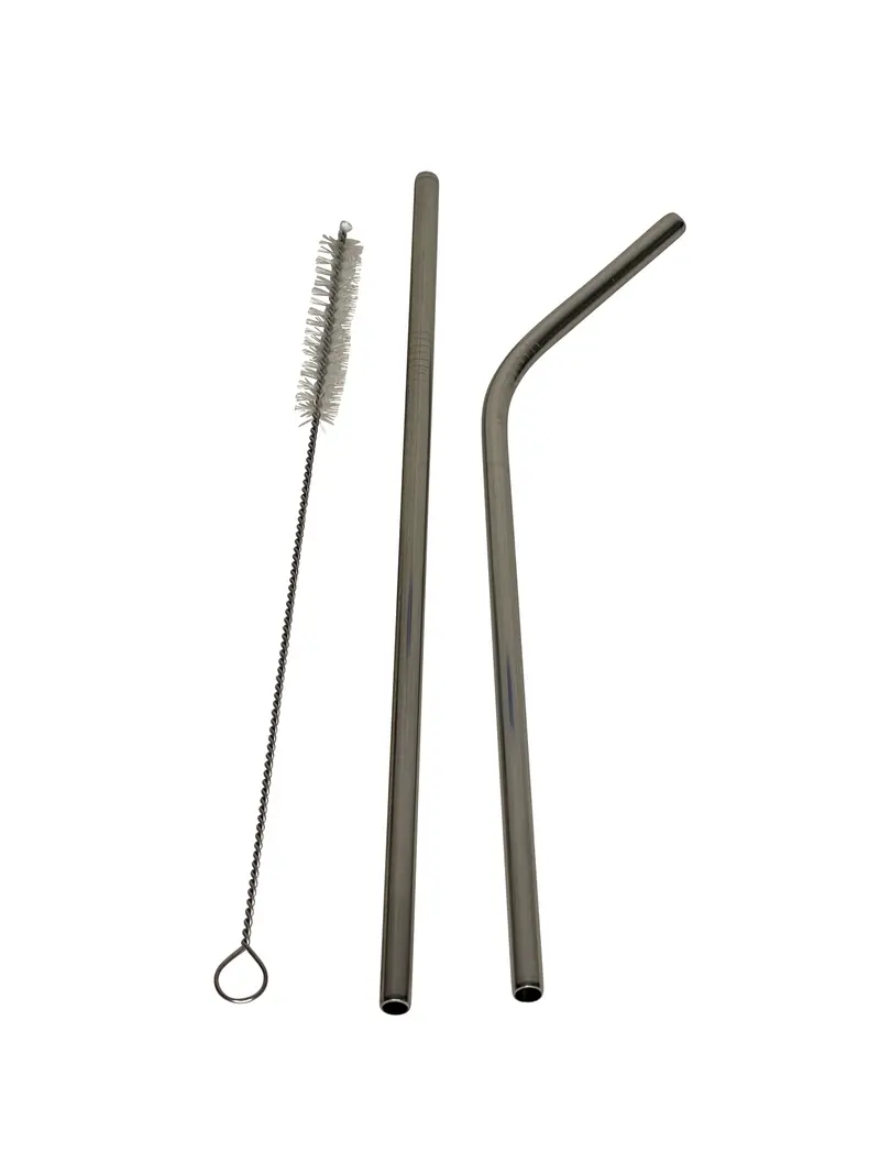 Stainless Steel Reusable Straws With Dedicated Cleaning Brush Set 1