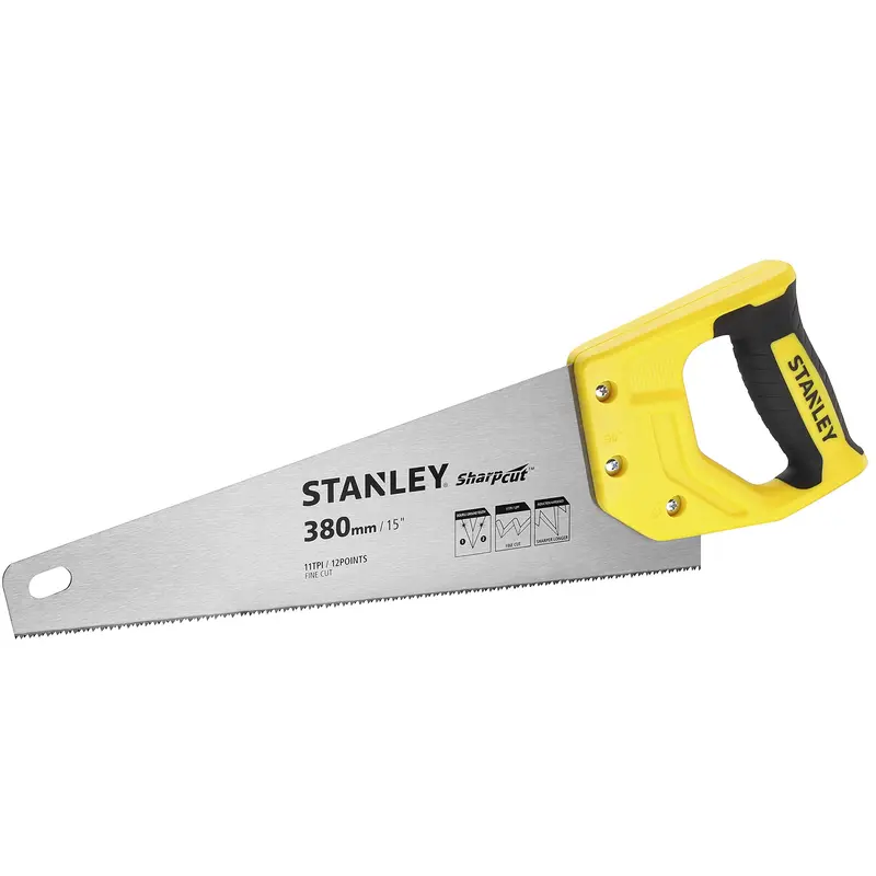 Stanley Universal Handsaw – 15-Inch (380 Mm), 11 Tpi, Color-Coded Handle 1