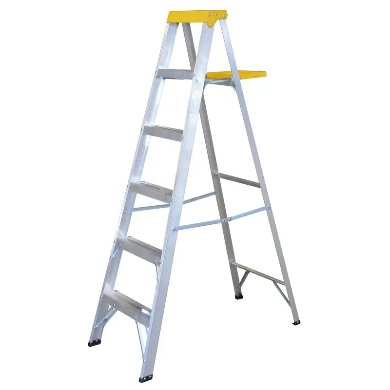 Surtek Aluminum Step Stool Ladder – Type Iii With 5 Non-Slip Steps And Plastic Top 1