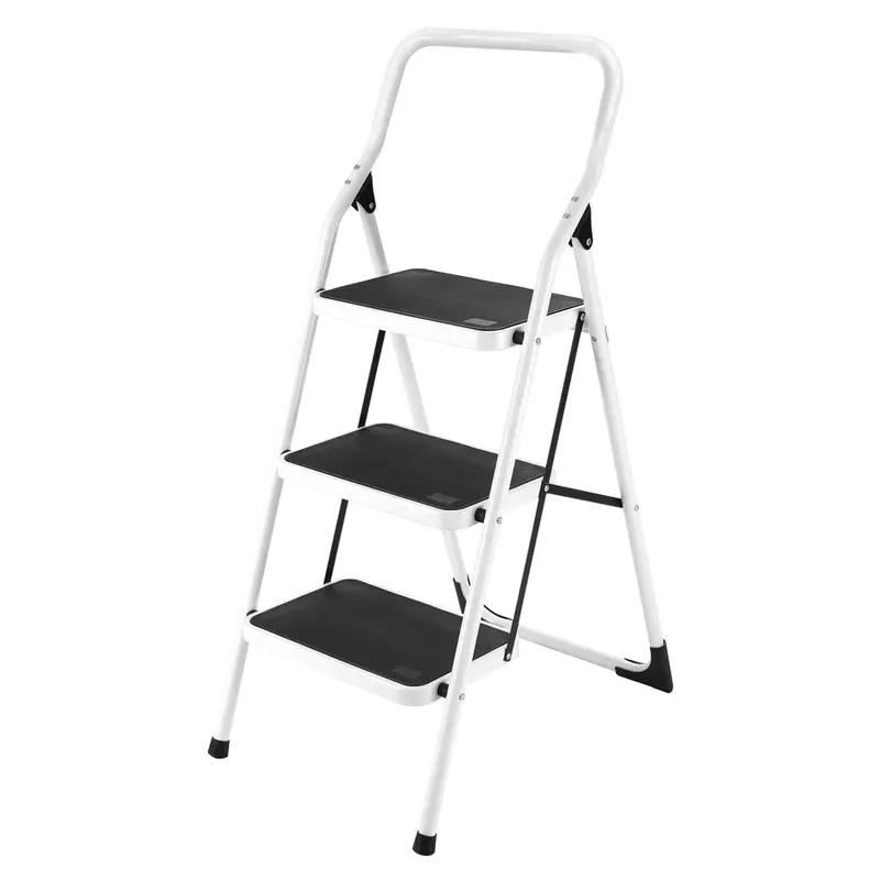 Surteke Foldable Steel Stool Ladder – 3-Step Tubular Design 1