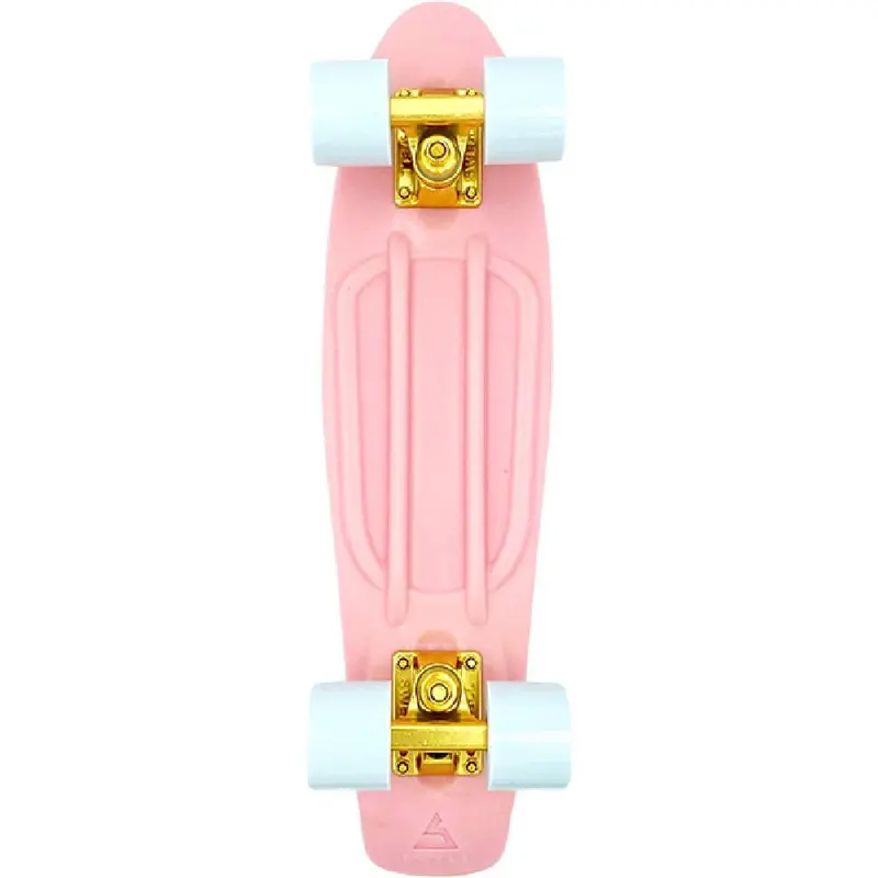 Swell Coral Pink & Gold Mini Skateboard – 22-Inch Complete 1