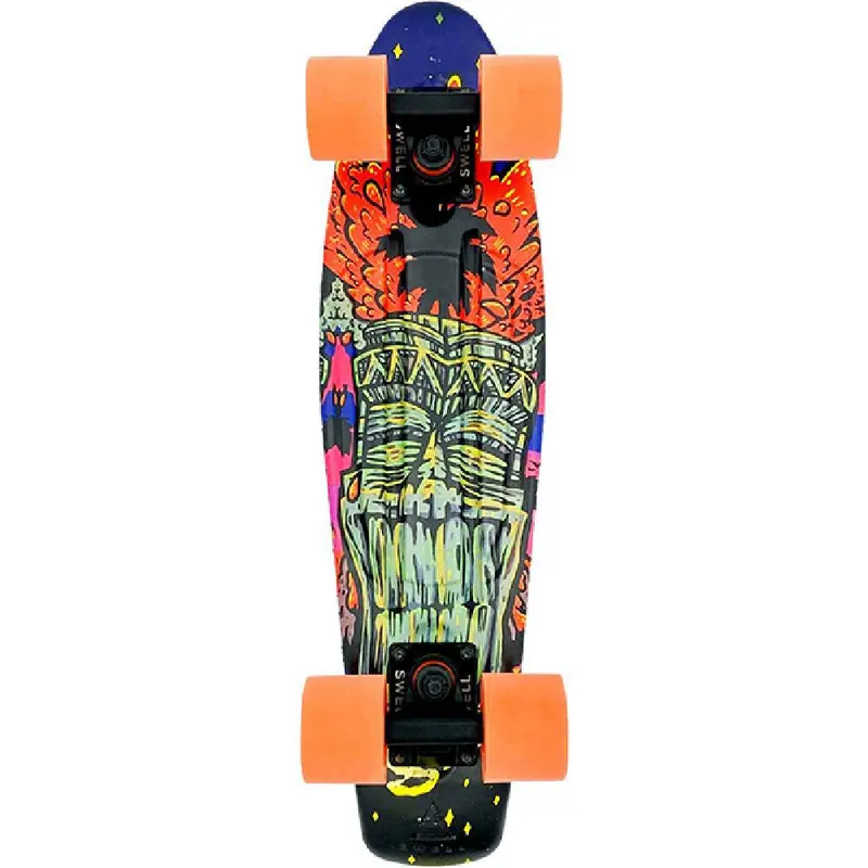 Swell Tiki Volcano Mini Skateboard – 22-Inch Complete 1