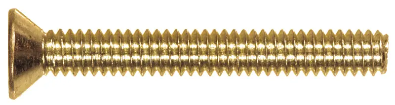 The Hillman Group #2090 Brass Slotted Flat-Head Machine Screws – 8-32 × 1/2", Pack Of 40 1