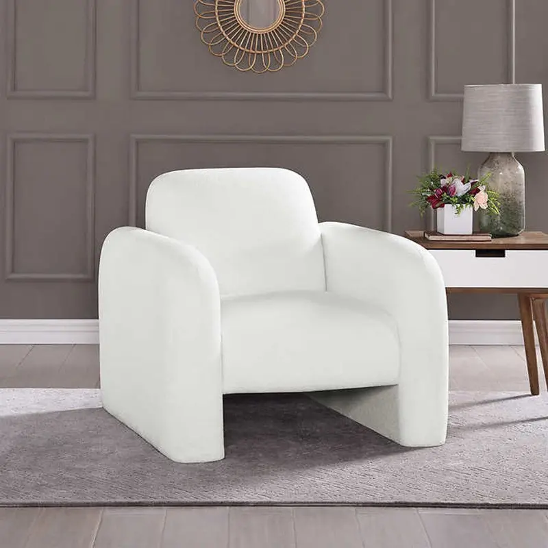 Thomasville Cassidy White Bouclé Fabric Accent Chair 1