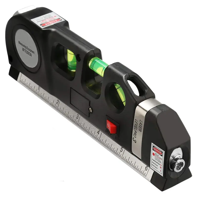 Tkmars Multi-Use Cross-Line Laser Level: Horizontal & Vertical Green Lines, 8-Foot Range, Integrated Tape Measure And Metric Ruler 1