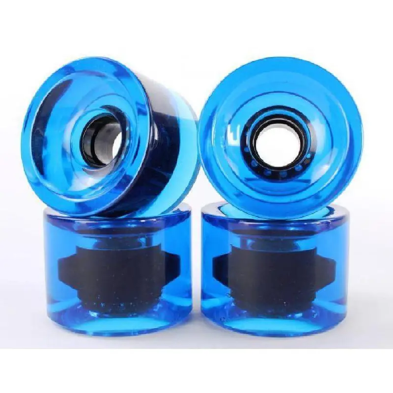 Transparent Blue 70Mm Gel-Soft Longboard Wheels 1